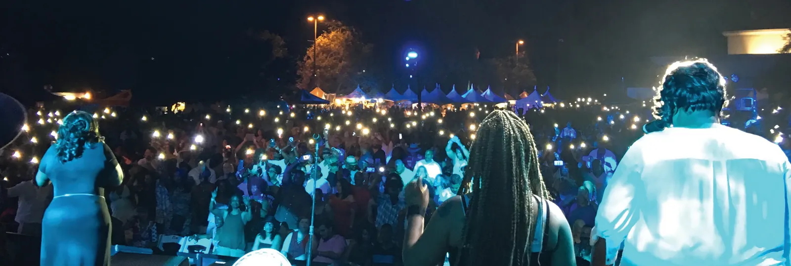 Audience at dusk during the festival