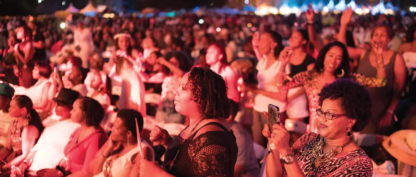 Daytime crowd at the festival grounds
